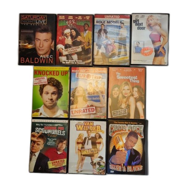 Lot 10 DVD Movies UNRATED Videos Comedy #10 - Picture 1 of 2